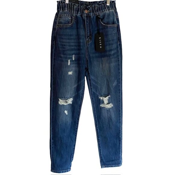 NWT Risen Pull On Mom Fit Jeans 25 - Picture 1 of 5